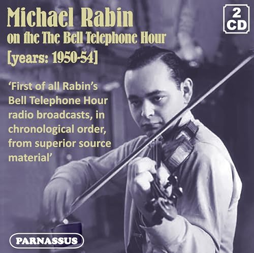 Michael Rabin playing violin, album cover for a 2CD set.