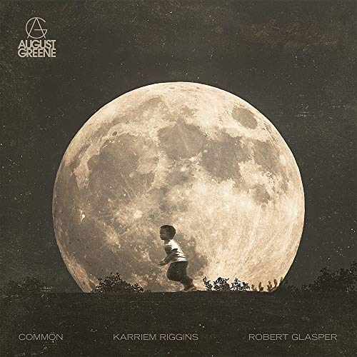 Album cover: child silhouetted against a large, textured full moon.