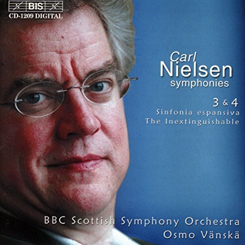 CD cover featuring portrait of Carl Nielsen and orchestra details.