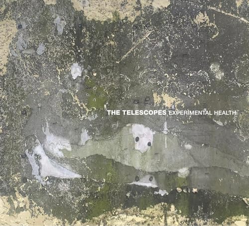 CD cover for The Telescopes’ “Experimental Health” with mottled green texture.