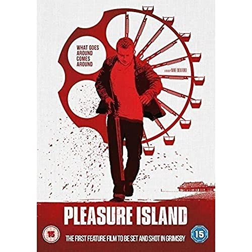 DVD cover for "Pleasure Island" featuring a man and Ferris wheel.