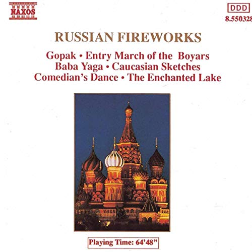 CD cover for “Russian Fireworks” featuring Saint Basil’s Cathedral.