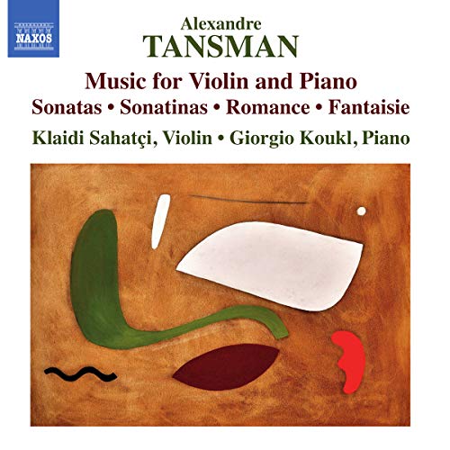 CDSSC album cover for Alexandre Tansman's Music for Violin and Piano with abstract art.