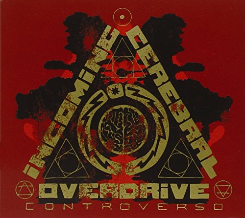 Red album cover with a triangular design and a brain illustration.