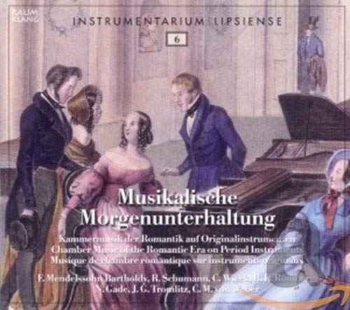 CD cover: 19th-century figures with a piano, titled "Musikalische Morgenunterhaltung.