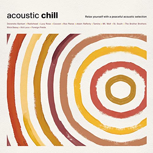 Vinyl record cover with abstract concentric circles in warm tones.