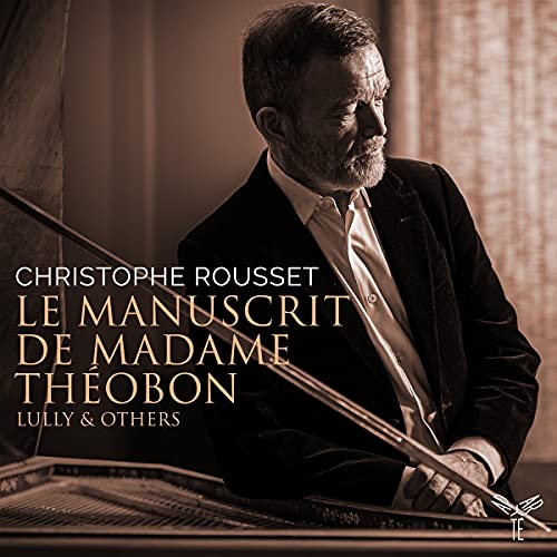 Portrait of Christophe Rousset with harpsichord and album title text.