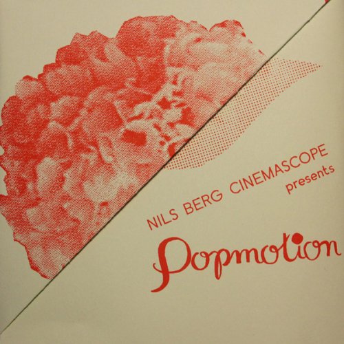Red abstract cloud image on a white CD album cover, "Popmotion".