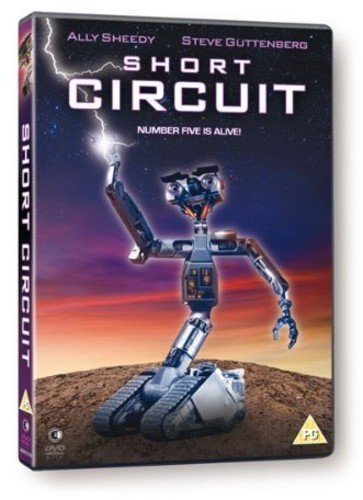 DVD cover for "Short Circuit" featuring robot Number Five against a sky.