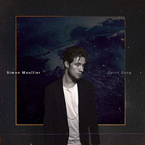 Album cover for “Spirit Song” by Simon Moullier, featuring a portrait.