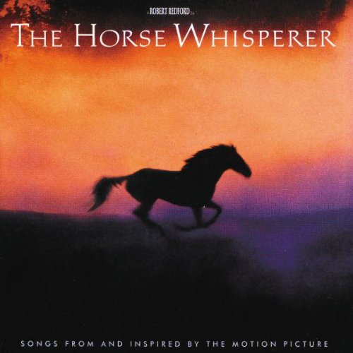 CD cover for "The Horse Whisperer" soundtrack, featuring a running horse silhouette.
