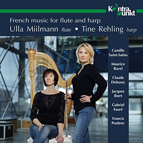 CD cover featuring two women with a flute and harp, blurred background.