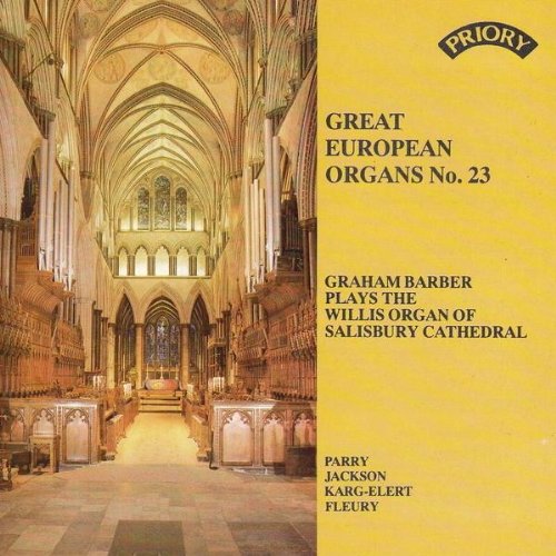 CD cover featuring Salisbury Cathedral interior and organ pipes.