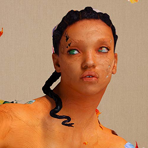FKA Twigs’ album cover: portrait of a person with painted skin and hair.