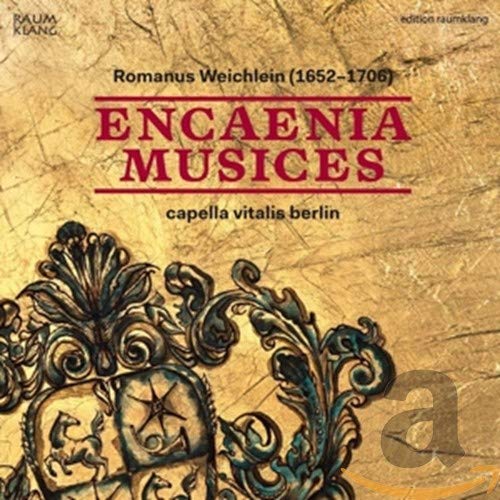 CD cover for "Encaenia Musices" by Weichlein, featuring ornate baroque design.
