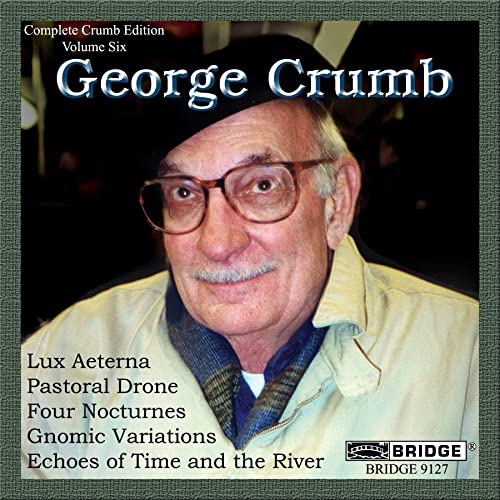 CD cover featuring portrait of composer George Crumb with tracklist.