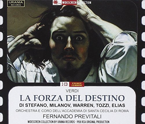 CD cover for Verdi’s *La forza del destino* featuring a distressed man.
