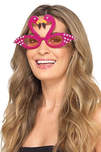 Smiffy's 40261 Flamingo Sparkle Glasses, Unisex-Adult, Pink, One Size