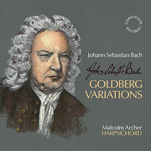 CD cover: portrait of Johann Sebastian Bach with gold lettering.