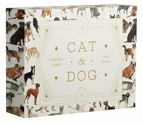 Cat & Dog Playing Cards Set: (2 sets of 54 cards in a box)