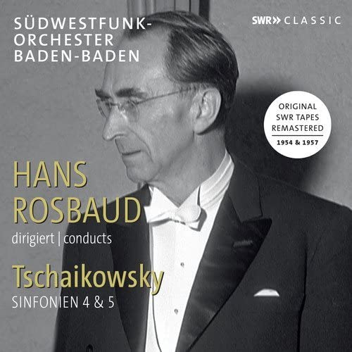 Black and white CD cover featuring conductor Hans Rosbaud’s portrait.
