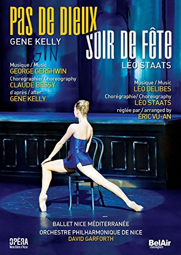 DVD cover featuring a ballerina in a blue leotard stretching on stage.