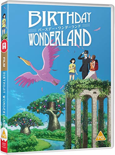 “Birthday Wonderland” DVD cover featuring characters and a pink bird.