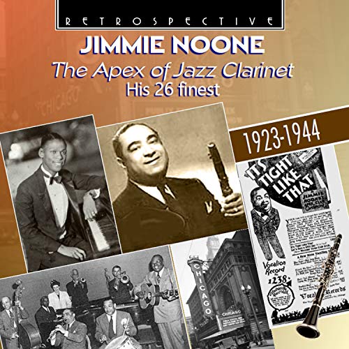 CD cover featuring black and white photos of jazz clarinetist Jimmie Noone.