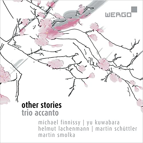 CD cover for "Trio Accanto - Other Stories" with cherry blossom branches.