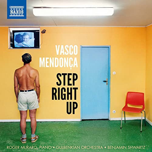 CD cover: man, door, chair, and vintage television in a yellow room.