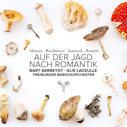 CD cover with various mushrooms arranged around text and composer names.