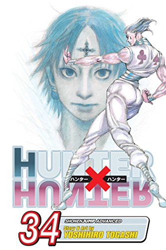Manga book cover with Hunter x Hunter characters in a dark intense battle scene.
