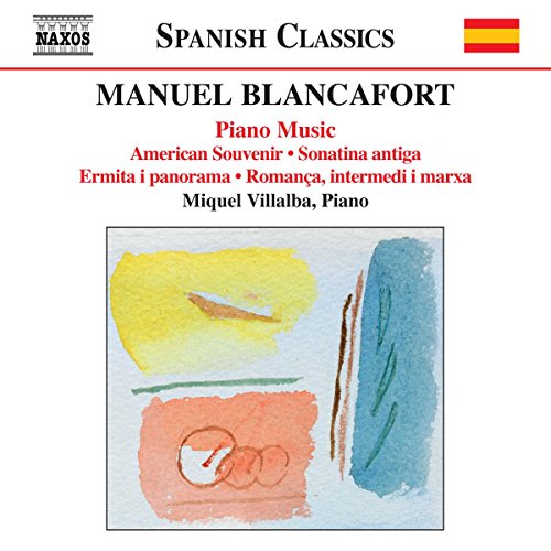 CD cover for Manuel Blancafort’s piano music, abstract watercolor art.