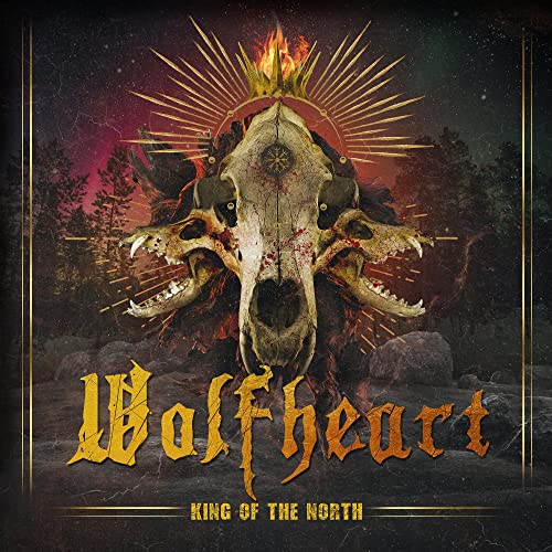 CD cover: wolf skull with crown, forest background, and band name.