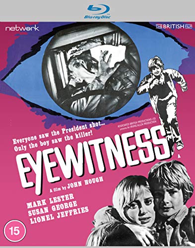 Eyewitness" Blu-ray cover with a large eye, a boy running, and film credits.