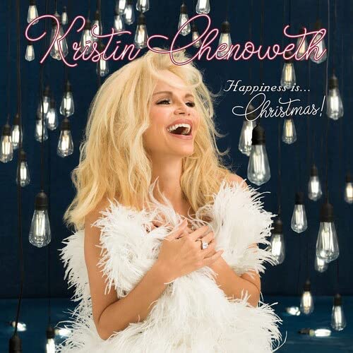Kristin Chenoweth album cover with lights and festive text.