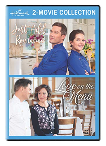DVD case featuring couples from the Hallmark movies "Just Add Romance" and "Love on the Menu.