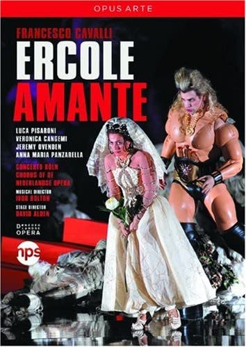 Blu-ray cover for “Ercole Amante” opera, featuring two costumed performers.