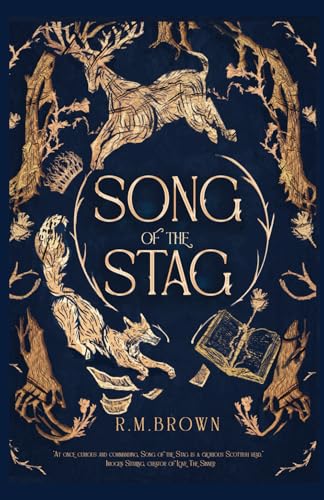 Book cover: golden stag illustration with text “Song of the Stag.”