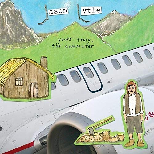Album cover: collage of a plane, house, person, and mountains.