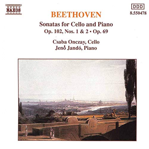 CD cover for Beethoven’s Cello Sonatas with landscape painting.