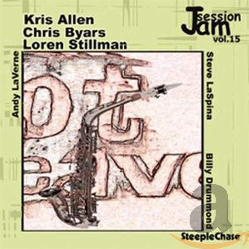 CD cover for "Jam Session Vol. 15" featuring a saxophone and abstract art.