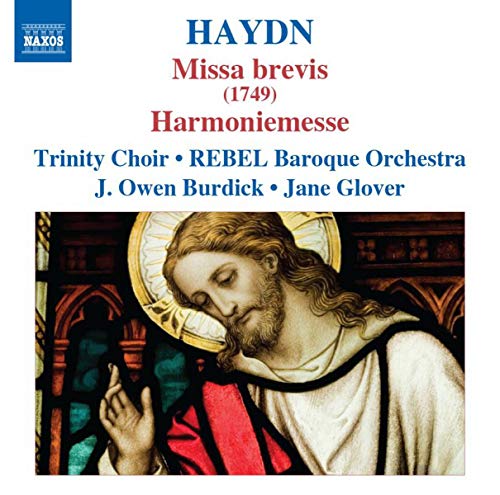 CD cover featuring a painting of Jesus with text: Haydn’s Missa Brevis.