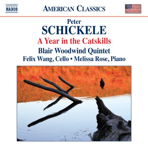 CD cover for Peter Schickele’s “A Year in the Catskills” with lake scene.