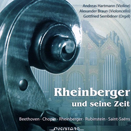 CD cover featuring a violin scroll, organ pipes, and city skyline.