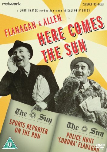 DVD cover for "Here Comes The Sun" featuring two men and newspapers.
