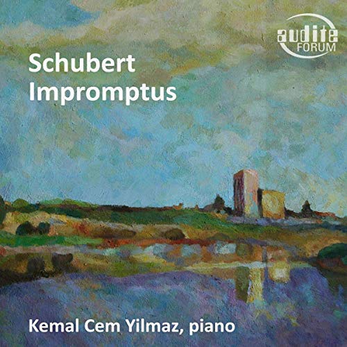 CD cover for Schubert Impromptus performed by Kemal Cem Yilmaz, with landscape.