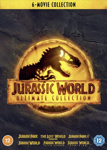 Jurassic Park 1-6 DVD collection cover featuring a dinosaur silhouette.