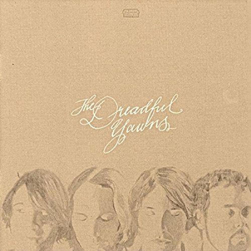 Beige CD cover with handwritten text and four sketched faces.