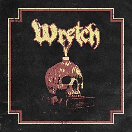 Wretch album cover: skull with ornate design in a red frame.
